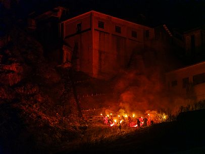 Krampus and St Nicholas, the tradition of 5 December in Tarvisio. Here in the mining village of Cave del Predil