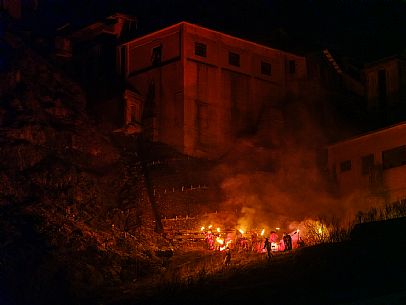 Krampus and St Nicholas, the tradition of 5 December in Tarvisio. Here in the mining village of Cave del Predil