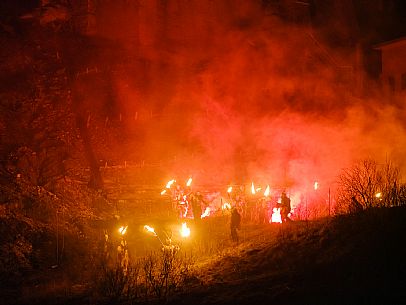 Krampus and St Nicholas, the tradition of 5 December in Tarvisio. Here in the mining village of Cave del Predil