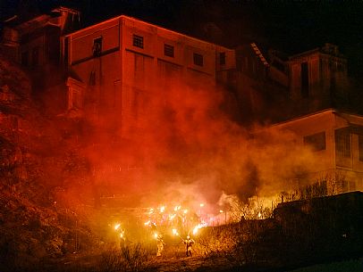 Krampus and St Nicholas, the tradition of 5 December in Tarvisio. Here in the mining village of Cave del Predil
