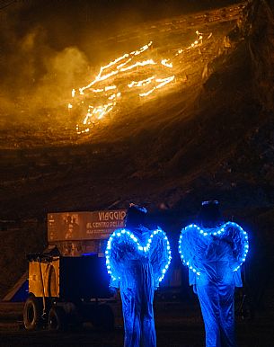 Krampus and St Nicholas, the tradition of 5 December in Tarvisio. Here in the mining village of Cave del Predil