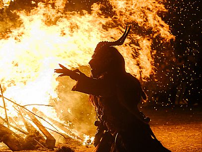 Krampus and St Nicholas, the tradition of 5 December in Tarvisio. Here in the mining village of Cave del Predil