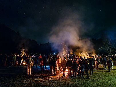 Krampus and St Nicholas, the tradition of 5 December in Tarvisio. Here in Rutte Grande 