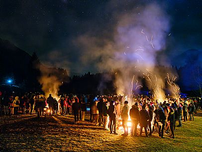 Krampus and St Nicholas, the tradition of 5 December in Tarvisio. Here in Rutte Grande 