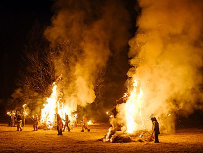 Krampus and St Nicholas, the tradition of 5 December in Tarvisio. Here in Rutte Grande 