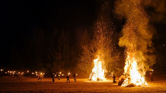 Krampus and St Nicholas, the tradition of 5 December in Tarvisio. Here in Rutte Grande 