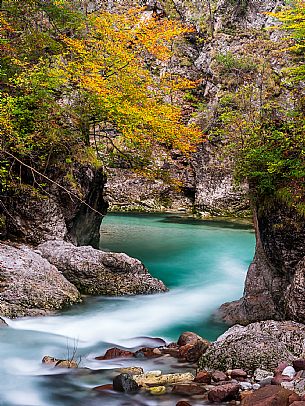 Slizza stream gorge in autumn, Tarvisio, Julian Alps Slizza stream gorge in autumn, Tarvisio, Julian Alps