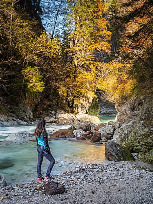 Slizza stream gorge in autumn, Tarvisio, Julian Alps Slizza stream gorge in autumn, Tarvisio, Julian Alps