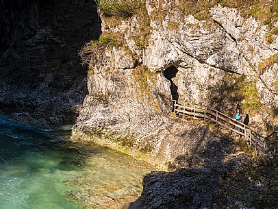 Slizza stream gorge in autumn, Tarvisio, Julian Alps Slizza stream gorge in autumn, Tarvisio, Julian Alps