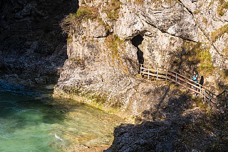 Slizza stream gorge in autumn, Tarvisio, Julian Alps Slizza stream gorge in autumn, Tarvisio, Julian Alps