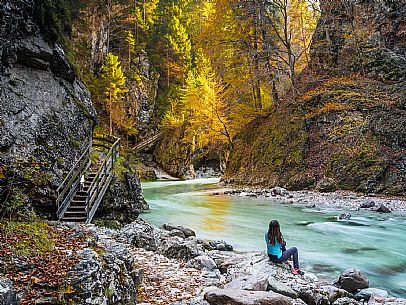 Slizza stream gorge in autumn, Tarvisio, Julian Alps Slizza stream gorge in autumn, Tarvisio, Julian Alps
