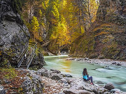 Slizza stream gorge in autumn, Tarvisio, Julian Alps Slizza stream gorge in autumn, Tarvisio, Julian Alps