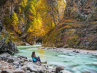 Slizza stream gorge in autumn, Tarvisio, Julian Alps Slizza stream gorge in autumn, Tarvisio, Julian Alps