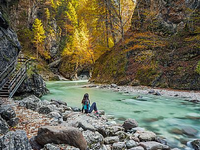 Slizza stream gorge in autumn, Tarvisio, Julian Alps Slizza stream gorge in autumn, Tarvisio, Julian Alps