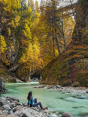 Slizza stream gorge in autumn, Tarvisio, Julian Alps Slizza stream gorge in autumn, Tarvisio, Julian Alps