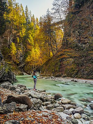 Slizza stream gorge in autumn, Tarvisio, Julian Alps Slizza stream gorge in autumn, Tarvisio, Julian Alps
