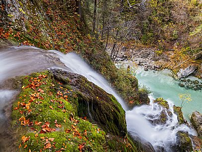 Slizza stream gorge in autumn, Tarvisio, Julian Alps Slizza stream gorge in autumn, Tarvisio, Julian Alps