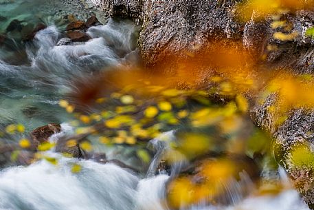Slizza stream gorge in autumn, Tarvisio, Julian Alps Slizza stream gorge in autumn, Tarvisio, Julian Alps