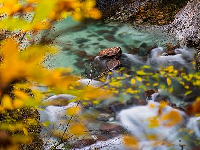 Slizza stream gorge in autumn, Tarvisio, Julian Alps Slizza stream gorge in autumn, Tarvisio, Julian Alps