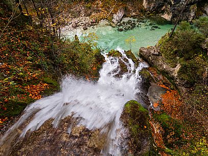 Slizza stream gorge in autumn, Tarvisio, Julian Alps Slizza stream gorge in autumn, Tarvisio, Julian Alps