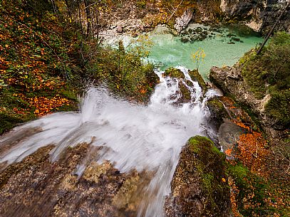 Slizza stream gorge in autumn, Tarvisio, Julian Alps Slizza stream gorge in autumn, Tarvisio, Julian Alps