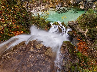 Slizza stream gorge in autumn, Tarvisio, Julian Alps Slizza stream gorge in autumn, Tarvisio, Julian Alps