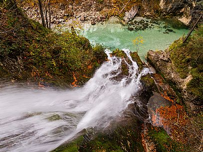 Slizza stream gorge in autumn, Tarvisio, Julian Alps Slizza stream gorge in autumn, Tarvisio, Julian Alps