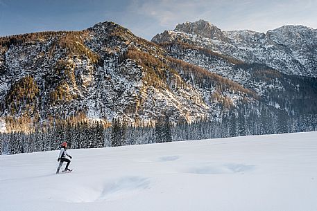 Trekking and landscapes in Fusine lakes area 