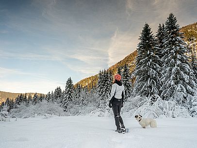 Trekking and landscapes in Fusine lakes area 