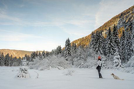 Trekking and landscapes in Fusine lakes area 