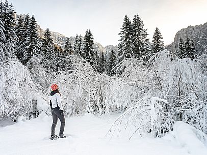 Trekking and landscapes in Fusine lakes area 