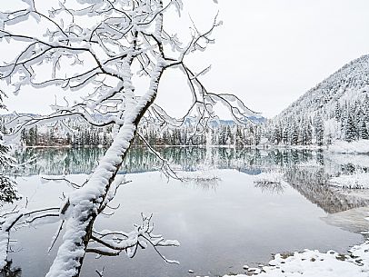Trekking and landscapes in Fusine lakes area 