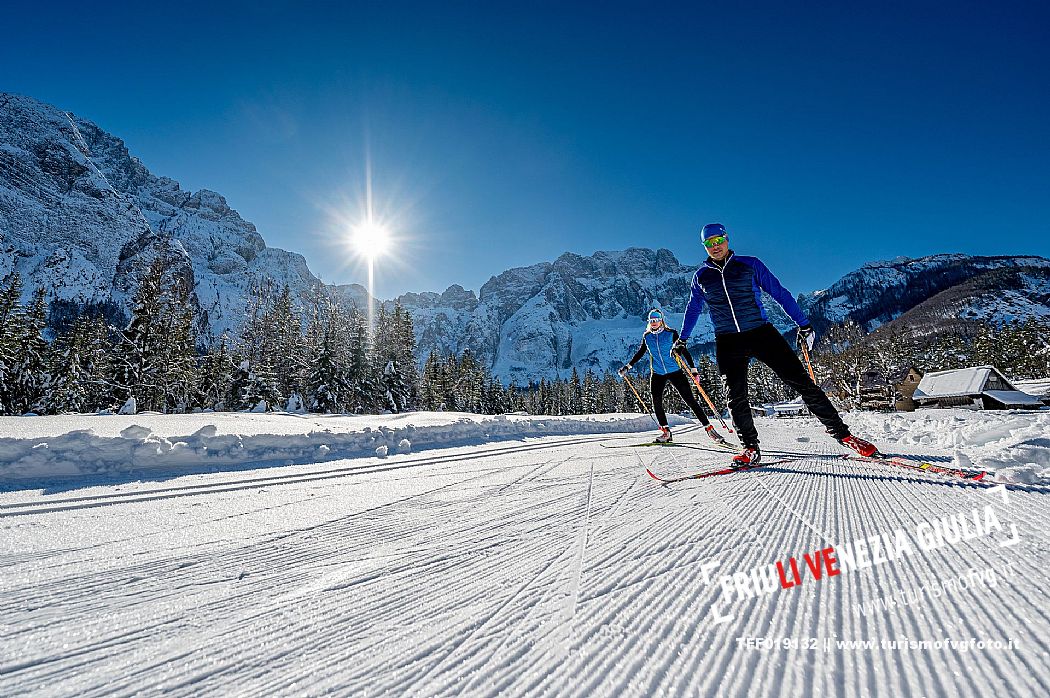 Cross country skiing in Val Saisera