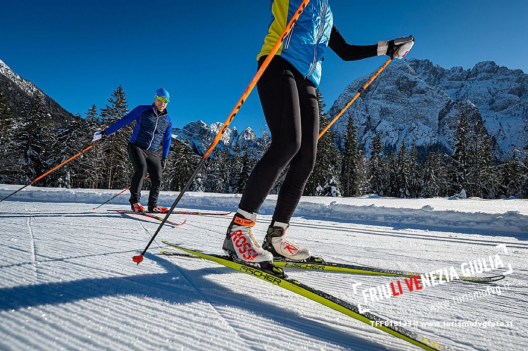 Cross country skiing in Val Saisera