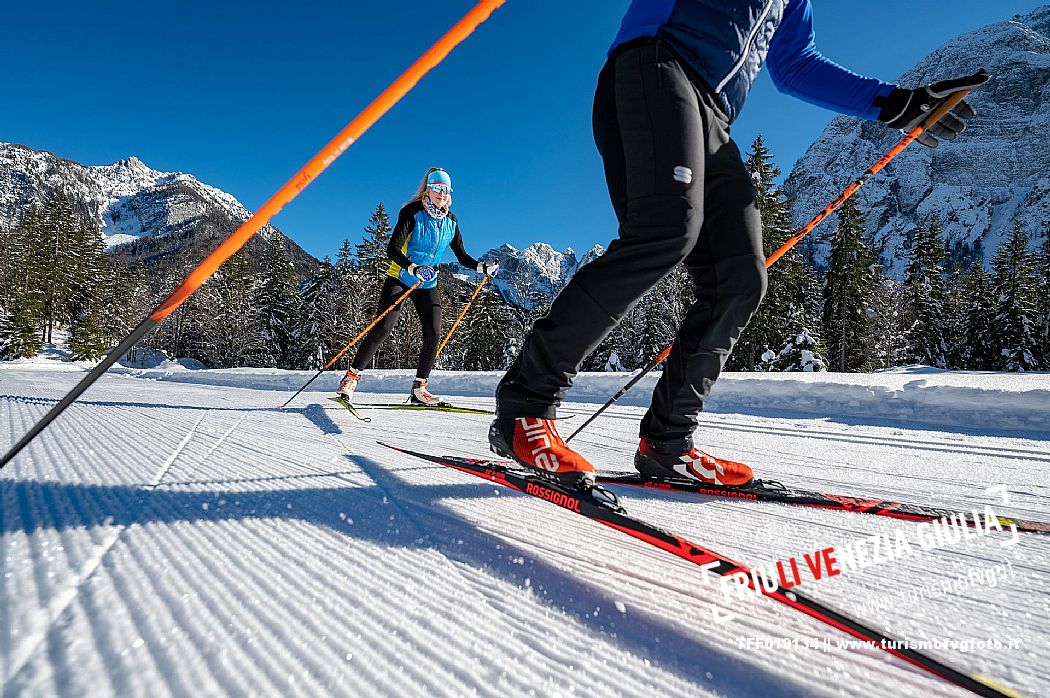 Cross country skiing in Val Saisera