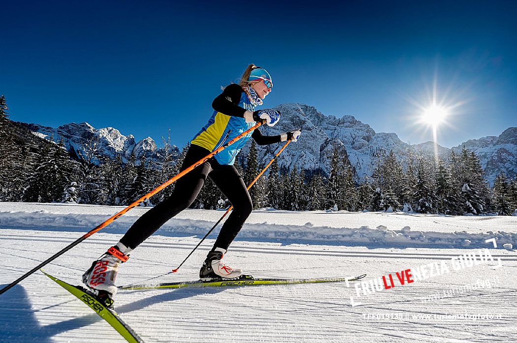 Cross country skiing in Val Saisera