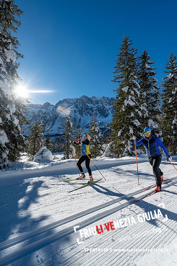 Cross country skiing in Val Saisera