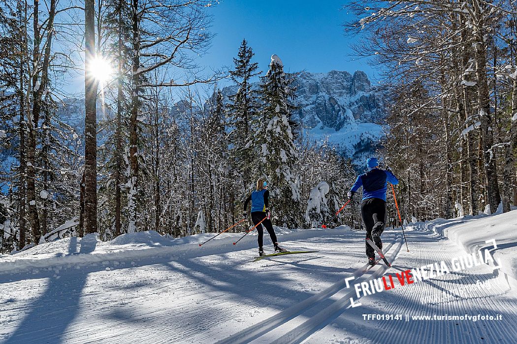 Cross country skiing in Val Saisera