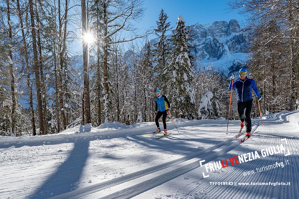 Cross country skiing in Val Saisera