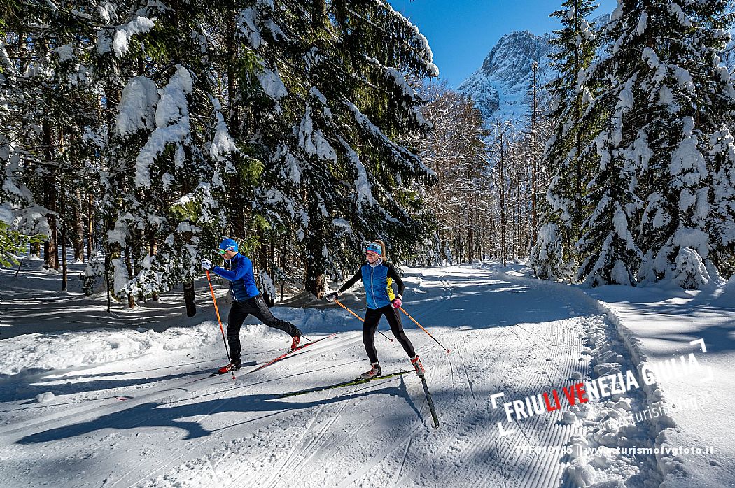 Cross country skiing in Val Saisera