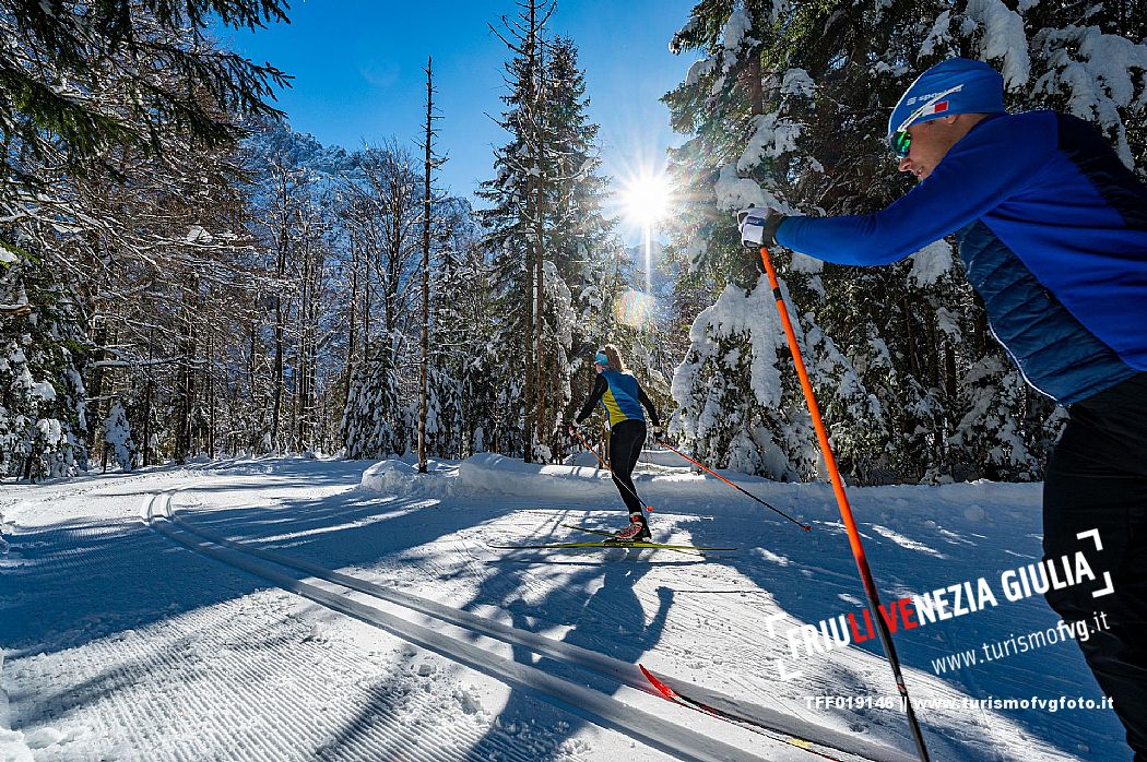 Cross country skiing in Val Saisera