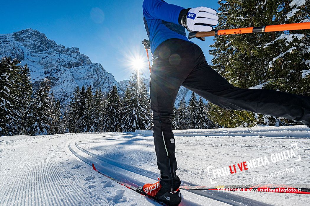 Cross country skiing in Val Saisera