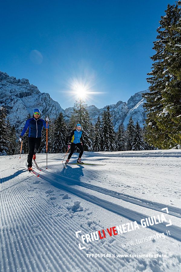 Cross country skiing in Val Saisera