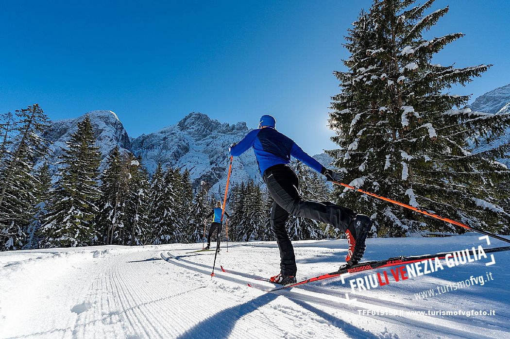 Cross country skiing in Val Saisera