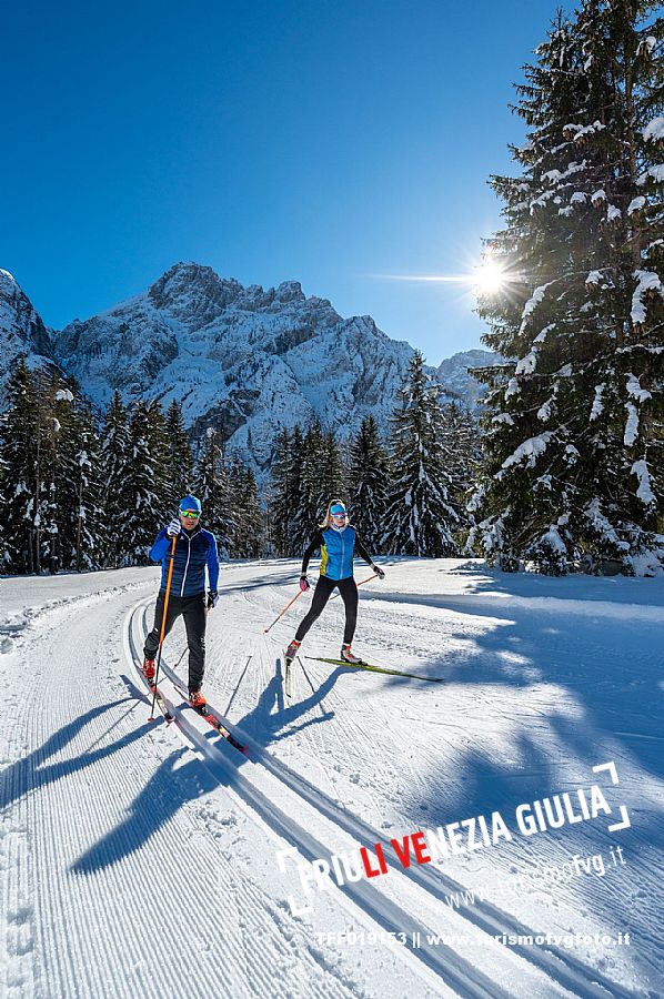 Cross country skiing in Val Saisera