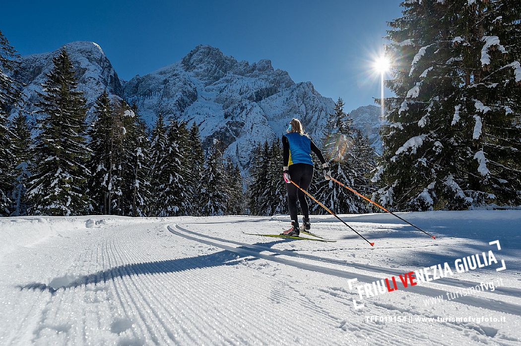 Cross country skiing in Val Saisera