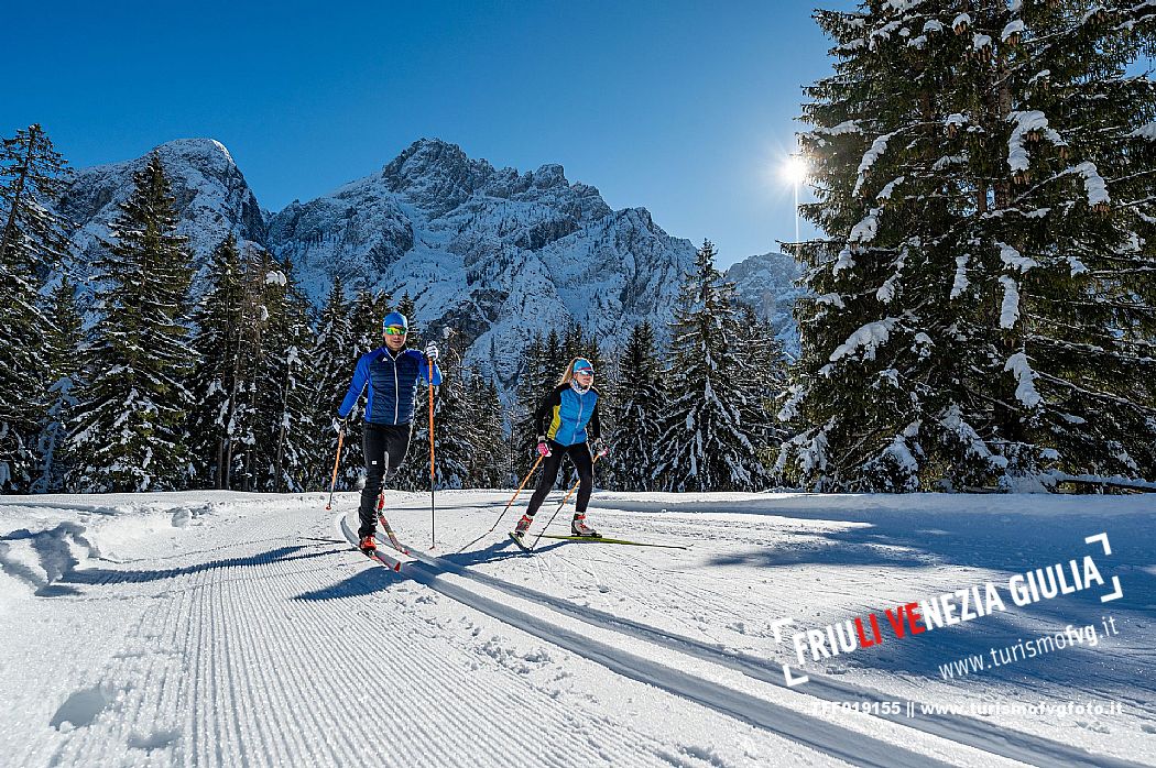 Cross country skiing in Val Saisera