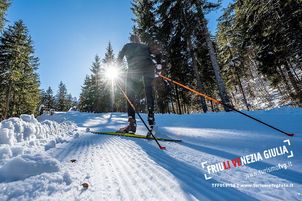 Cross country skiing in Val Saisera