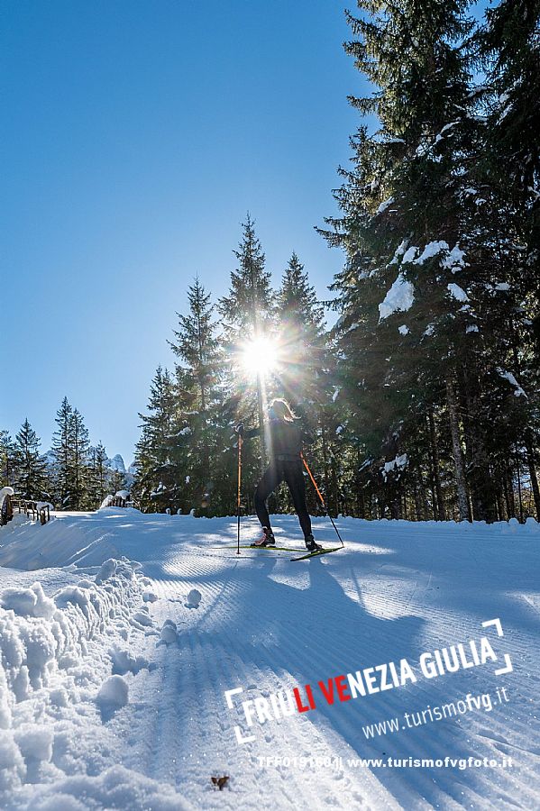 Cross country skiing in Val Saisera