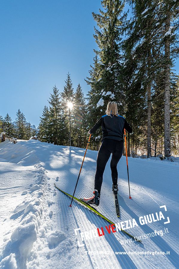 Cross country skiing in Val Saisera